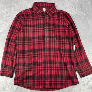 Swet Tailor Shirt Mens 2XL Red Black Flannel Plaid Stretch Long Sleeve Button-Up